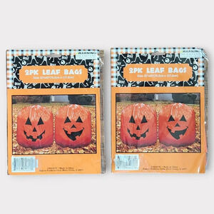 Halloween Pumpkin 4pk Leaf Bags Jack O' Lantern Yard Decor